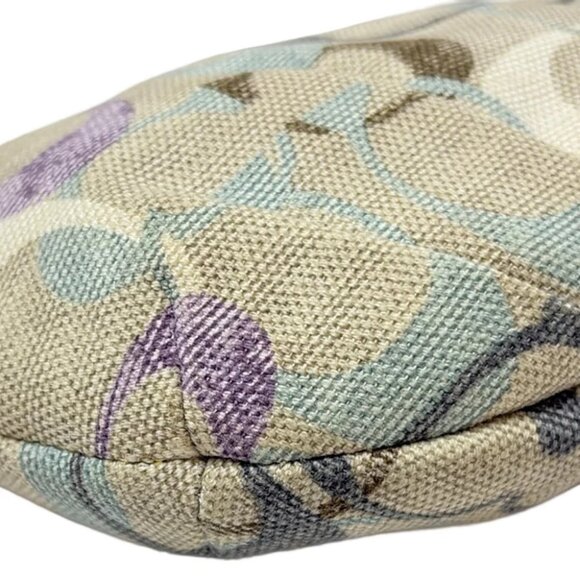 COACH Optic Signature - Beige Cream Multi PVC Leather Shoulder Bag - Picture 5 of 9